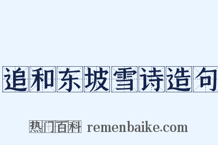 追和东坡雪诗造句是什么意思的图片